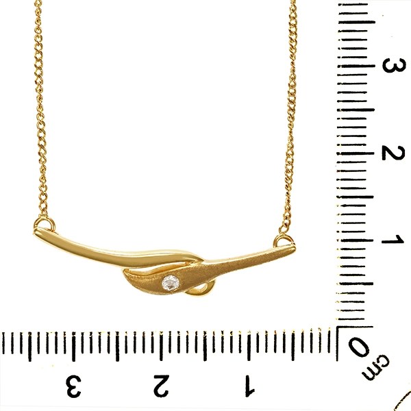 Collier, 8K, Gelbgold, Zirkona