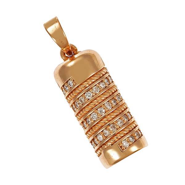Anhänger, 14K, Rotgold, Brillanten