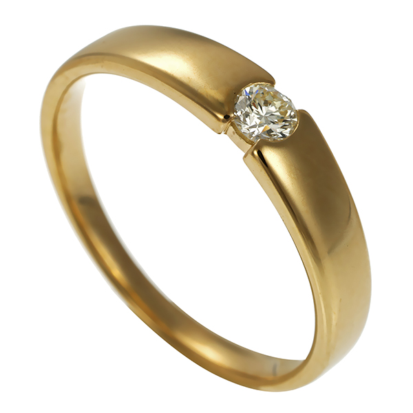 Brillantring, 14K, Gelbgold, 0,10ct
