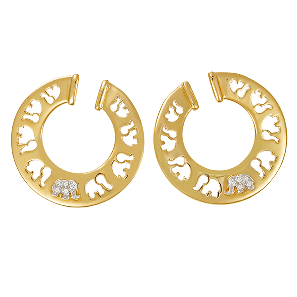 Ohrstecker, 18K, Gelb-/Weißgold, Brillanten