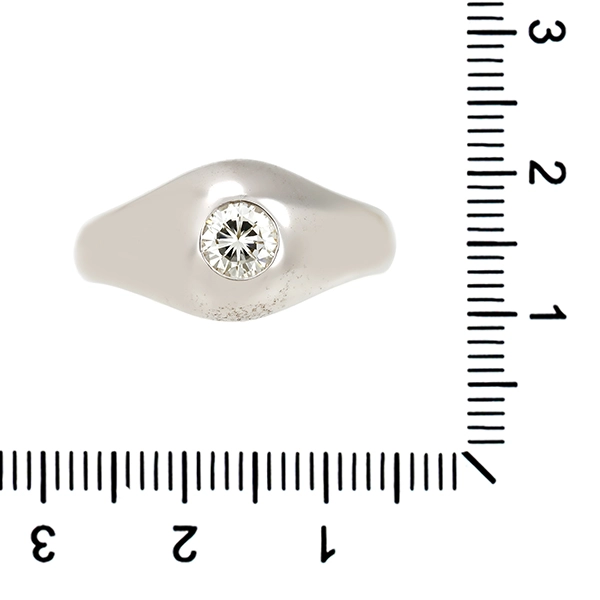 Herrenring, 14K, Weißgold, Brillant 0,50 ct