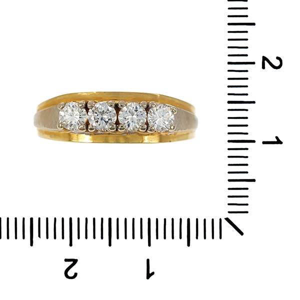 Ring, 14K, Gelb-/Weißgold, Brillanten