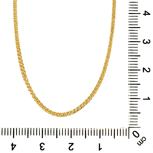 Collierkette, 14K, Gelbgold, Fuchschwanz