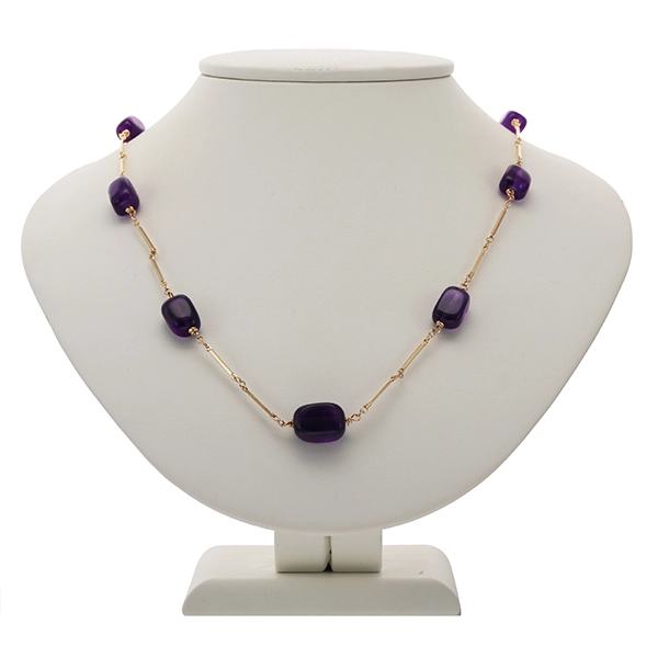 Collier, 8K, Gelbgold, Amethyst