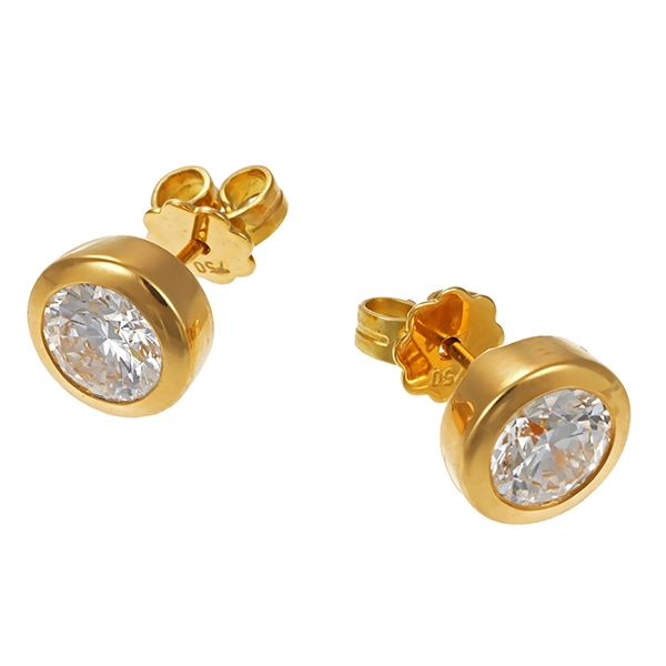 Ohrstecker, 18K, Gelbgold, Brillanten