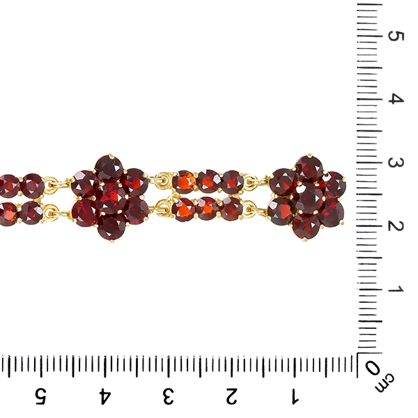 Amband, 8K, Gelbgold, Granat