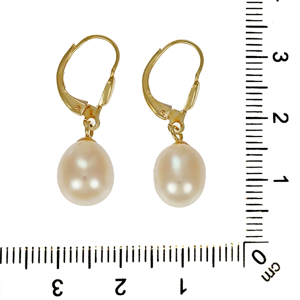 Ohrhänger, 14K, Gelbgold, Perlen