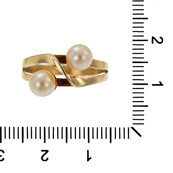Ring, 14K, Gelbgold, Perlen