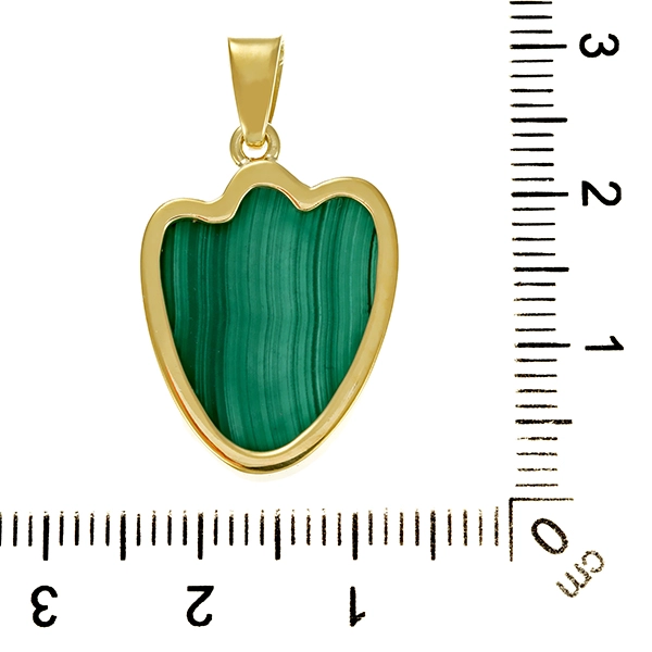 Anhänger, 14K, Gelbgold, Malachit