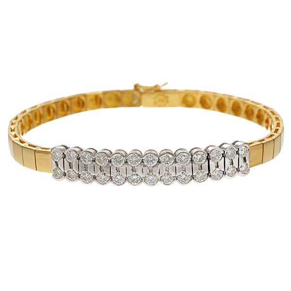 Armband, 18K, Gelb-/Weißgold, Brillanten