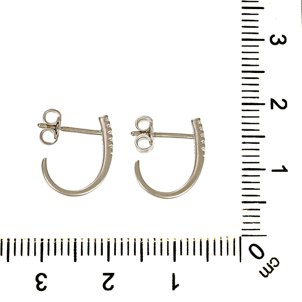 Steckcreolen, 14K, Weißgold, Brillanten