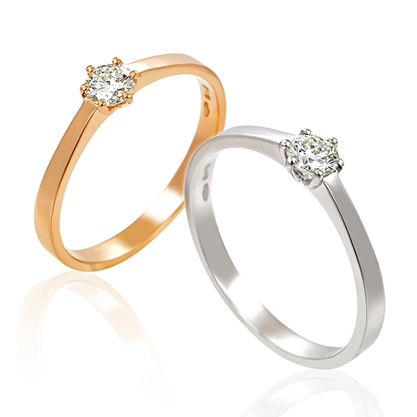 Diamantring, 18K, Weißgold, Brillant 0,25 ct