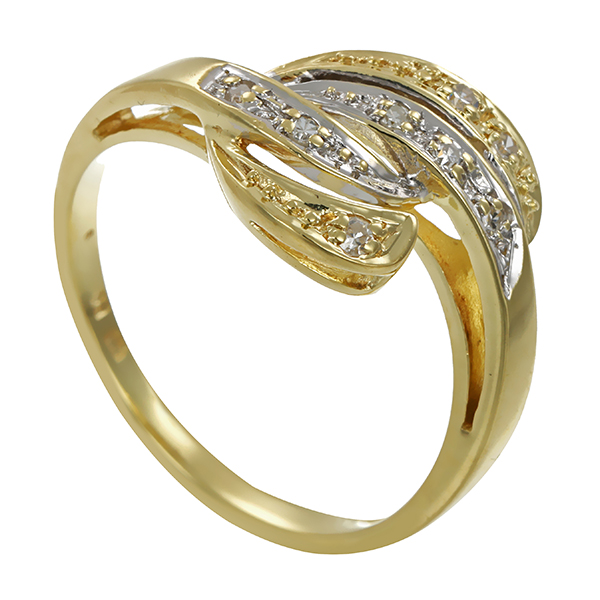 Diamantring, 14K, Gelb-/Weißgold, Diamanten