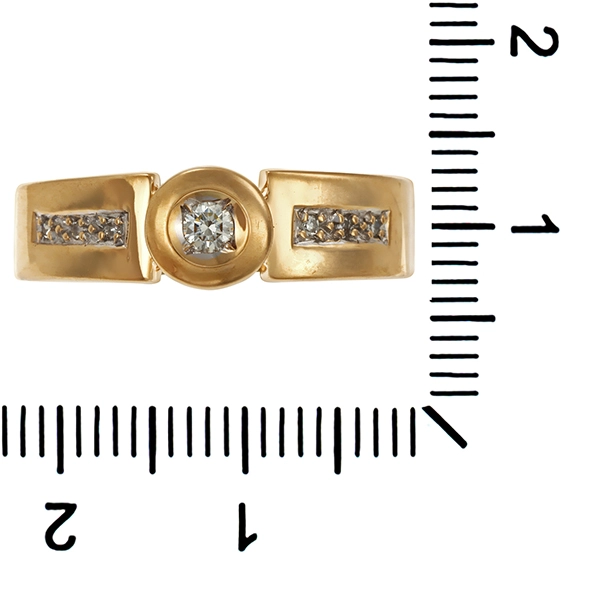 Ring, 14K, Gelbgold, Brillant, Diamanten