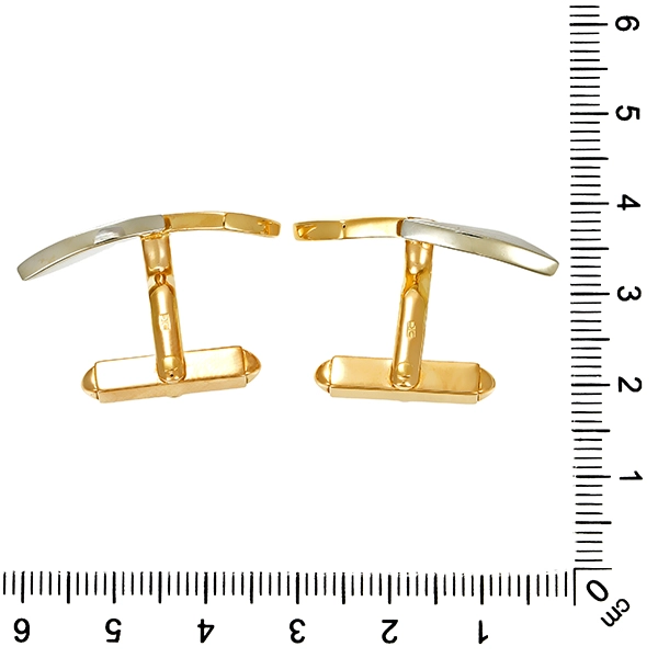 Manschettenknöpfe, 18K, Gelb-/Weißgold, Brillant