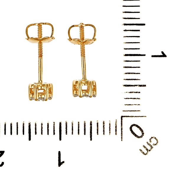 Ohrstecker, 14K, Gelbgold, Brillanten