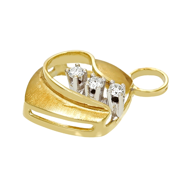 Anhänger, 14K, Gelbgold, Weißgold, Brillanten