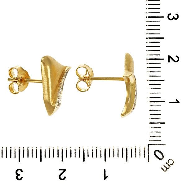 Ohrstecker, 14K, Gelbgold, Diamanten