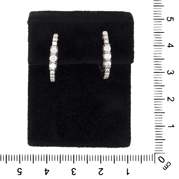 Creolen, 14K, Weißgold, Brillanten