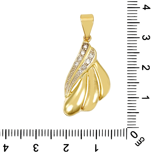 Anhänger, 14K, Gelbgold, Diamanten