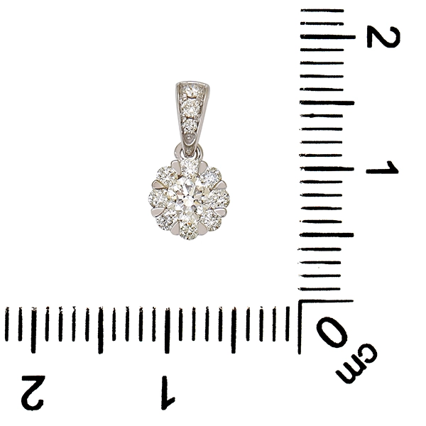 Anhänger, 14K, Weißgold, Brillanten