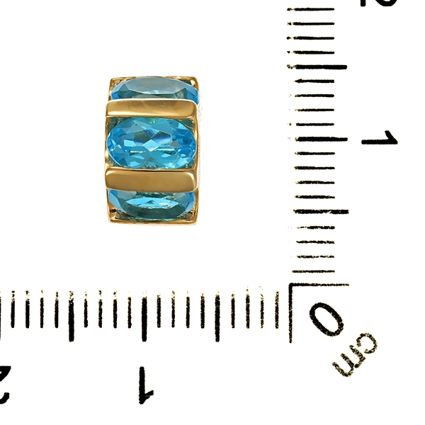 Anhänger, 9K, Gelbgold, Topas blau