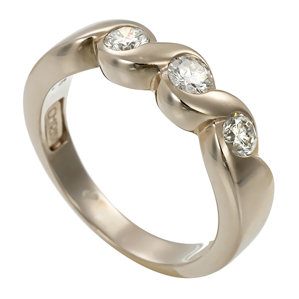 Brillantring, 14K, Weißgold