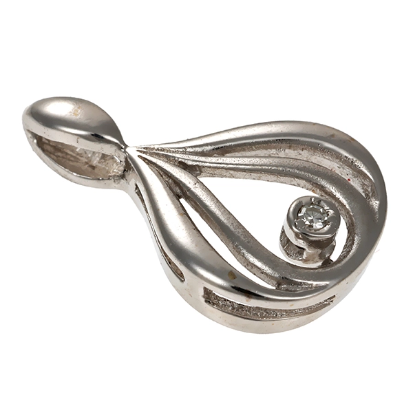 Anhänger, 14K, Weißgold, Diamant