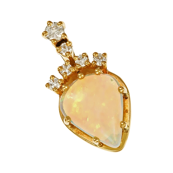 Anhänger, 18K, Gelbgold, Opal, Brillant
