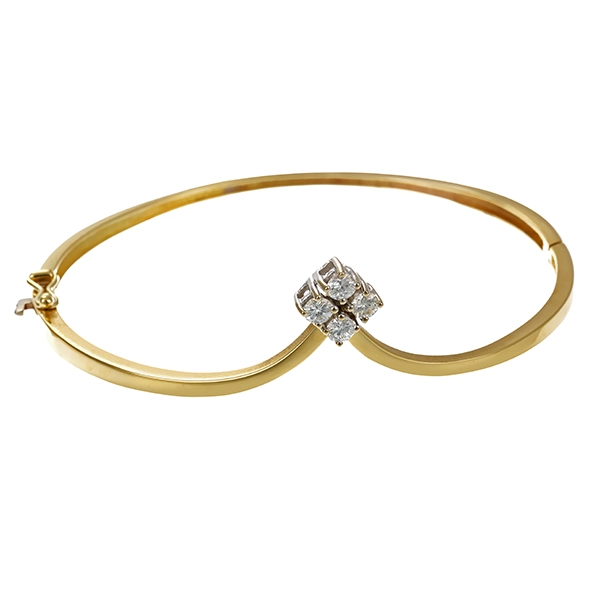 Armreif, 14K, Gelb-/Weißgold, Brillanten
