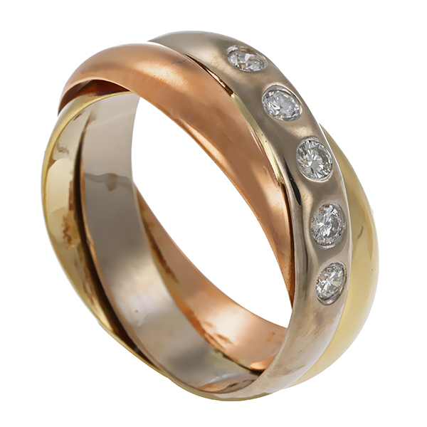 Diamantring, 14K, Rot-/Weiß-/Gelbgold, Brillanten