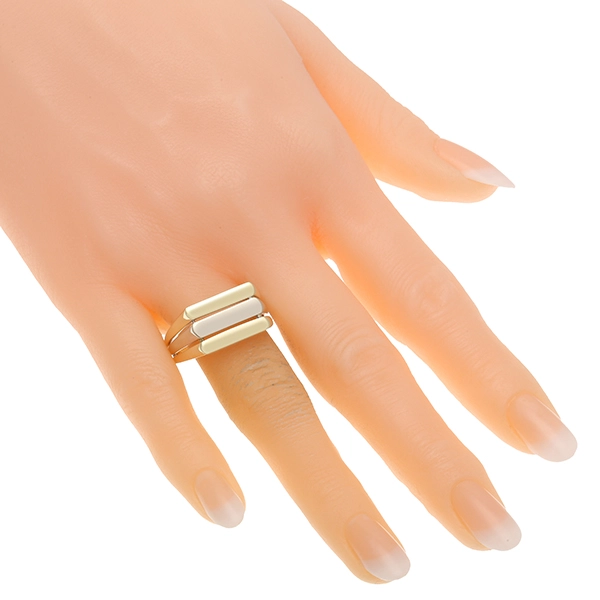 Herrenring, 14K, Gelb-/Weißgold