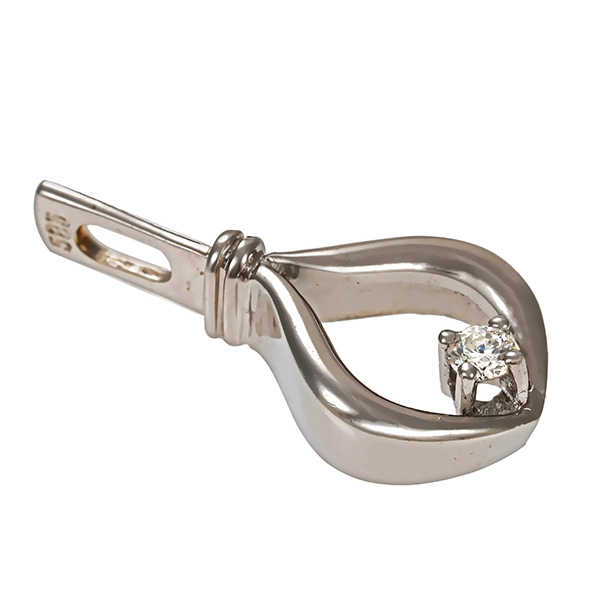 Anhänger, 14K, Weißgold, Brillant