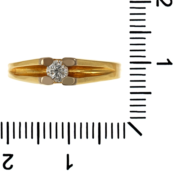 Brillantring, 14K, Gelb-/Weißgold, 0,15ct