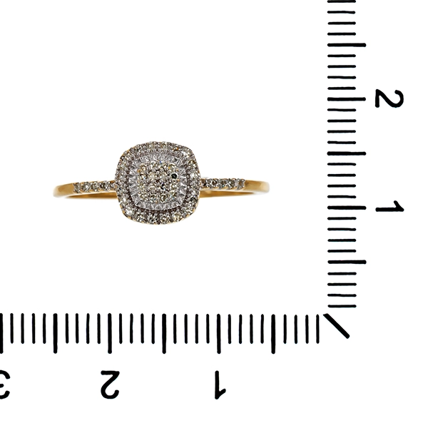 Diamantring, 14K, Gelb-/Weißgold, Diamanten