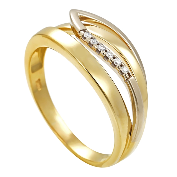 Diamantring, 14K, Gelbgold, Brillanten