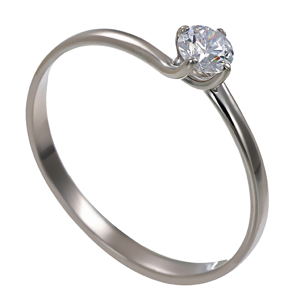 Ring, 18K, Weißgold, Zirkonia