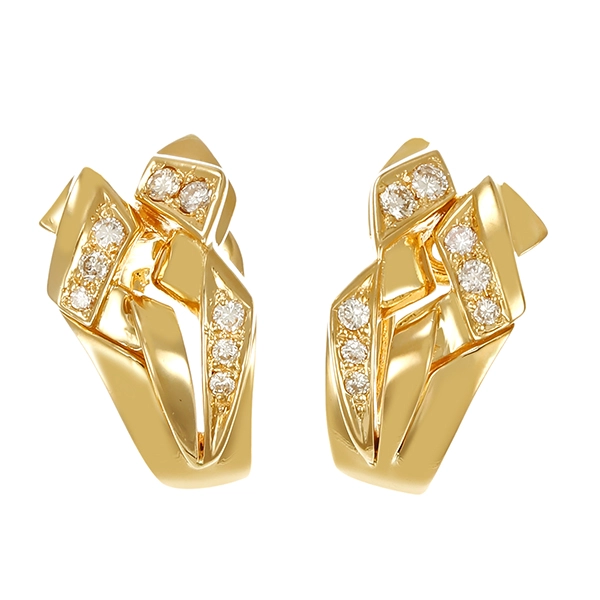 Ohrhänger, 14K, Gelbgold, Brillanten