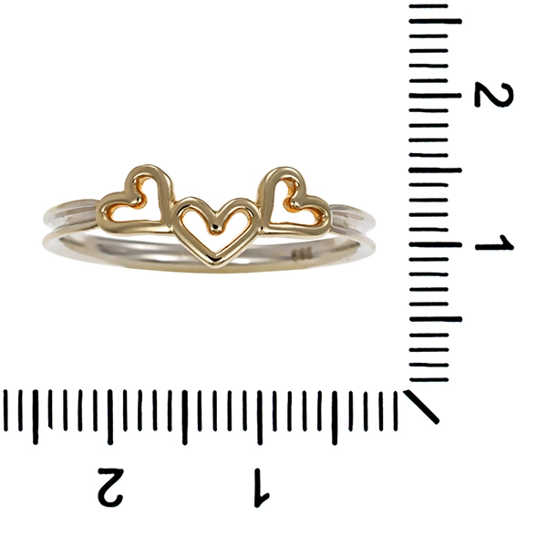 Ring, 14K, Gelb-/Weißgold, Herz