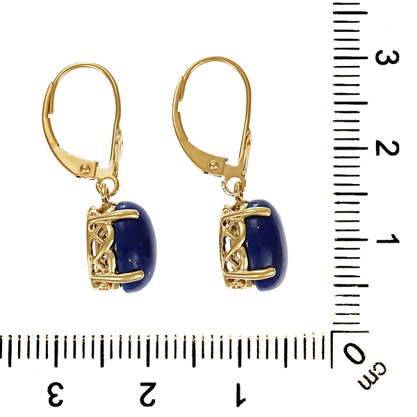 Ohrhänger, 9K, Gelbgold, Lapis