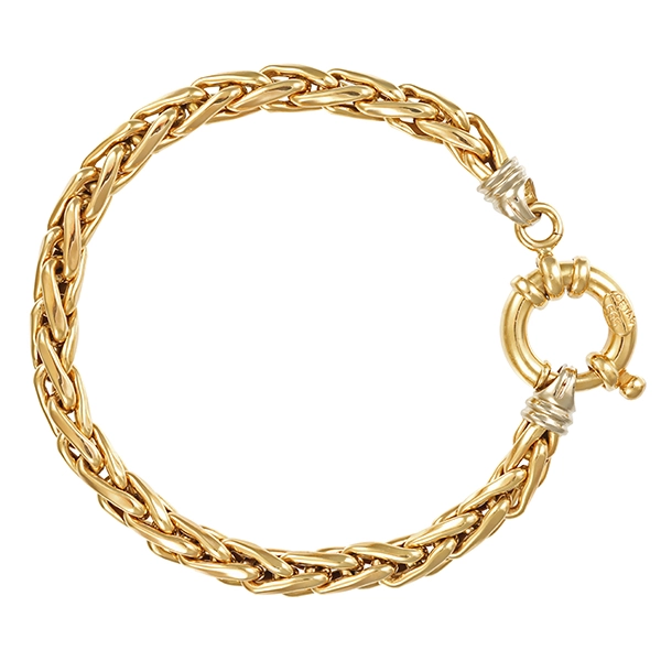 Armband, 14K, Gelbgold, Zopf