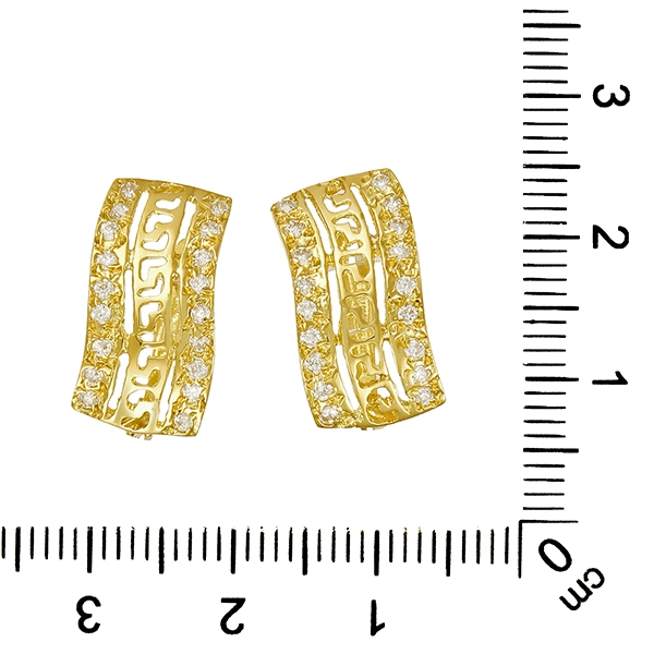 Ohrringe, 18k, Gelbgold, Zirkonia