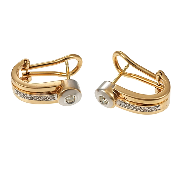 Clipstecker, 14K, Gelb-/Weißgold, Brillanten