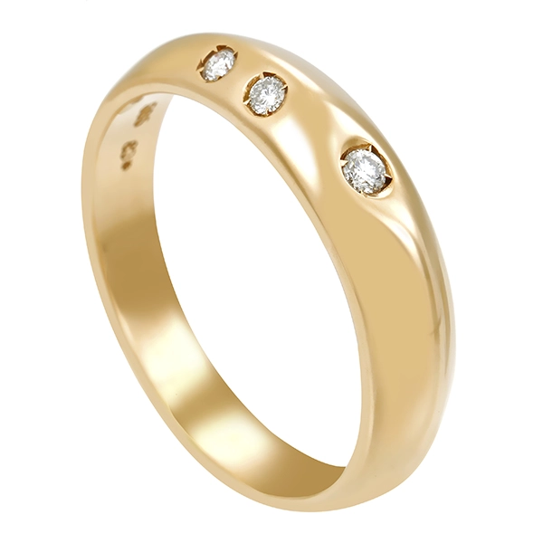 Diamantring, 14K, Gelb-/Weißgold, Brillanten