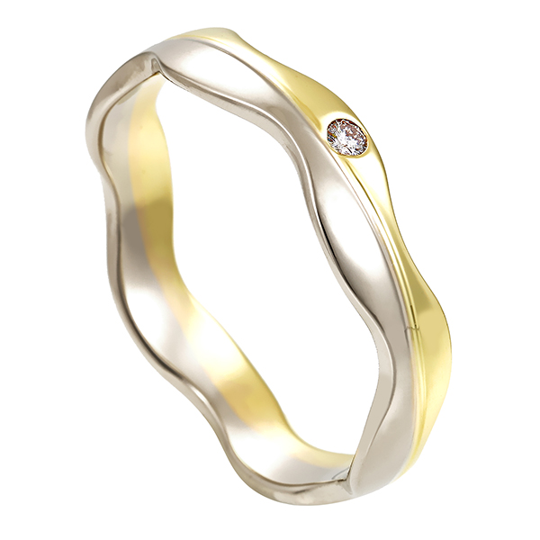 Ehering, 14K, Gelb-/Weißgold, Brillant, U72