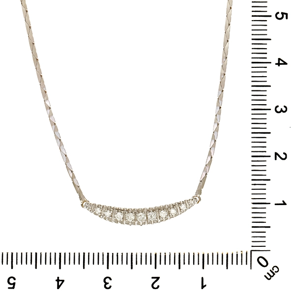 Collier, 14K, Weißgold, Brillanten 0,20 ct