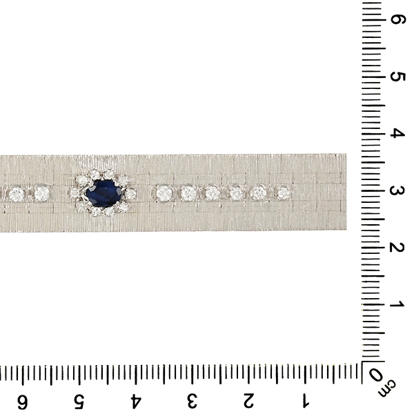 Armband, 14K, Weißgold, Diamant, Saphir