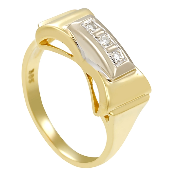Diamantring, 14K, Gelb-/Weißgold, Diamant