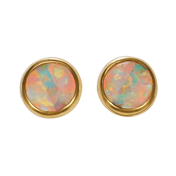 Ohrstecker, 14K, Gelbgold, synthetische Perle
