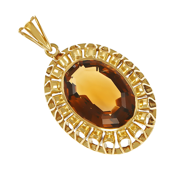 Anhänger, 14K, Gelbgold, Rauchquarz